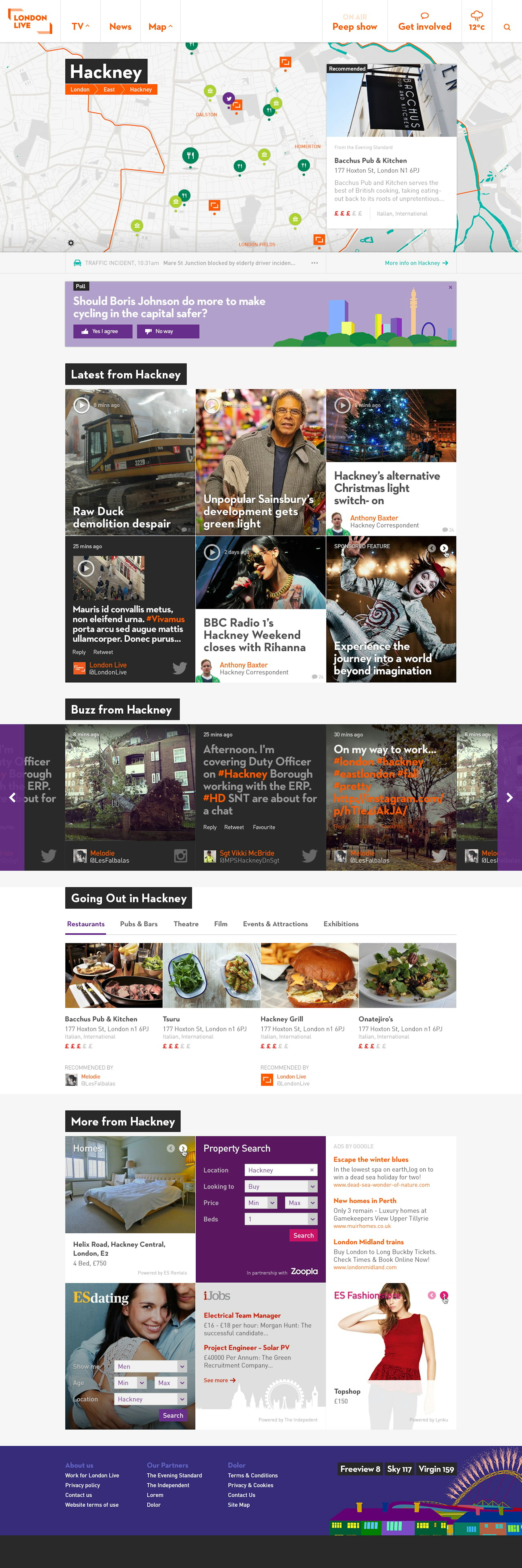 Local pages combine news, events and curated social media